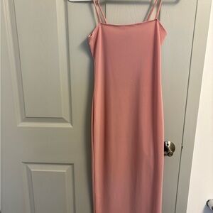 free press Dusty Rose Midi Slip Dress with Spaghetti Straps